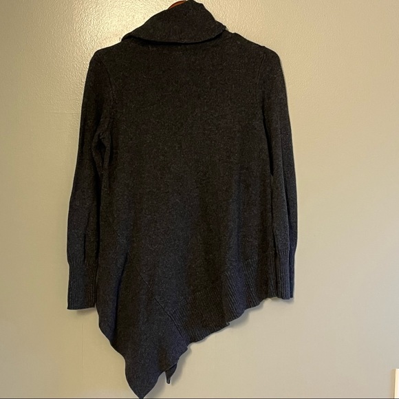Stylus Sweater Womens Gray Long Sleeve Asymmetrical Turtleneck Cotton Blend M - Picture 11 of 13